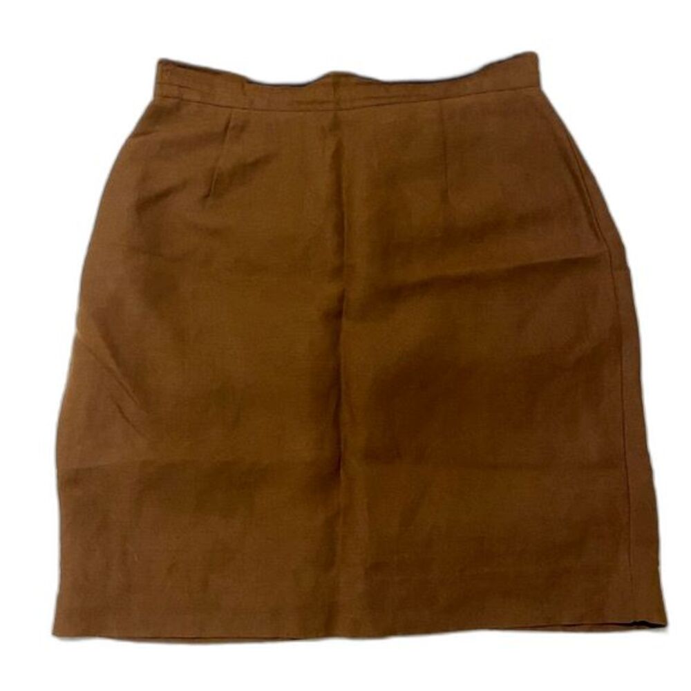 United Colors of Benetton size 28 Linen Blend Brown Academia Neutral Mini Skirt